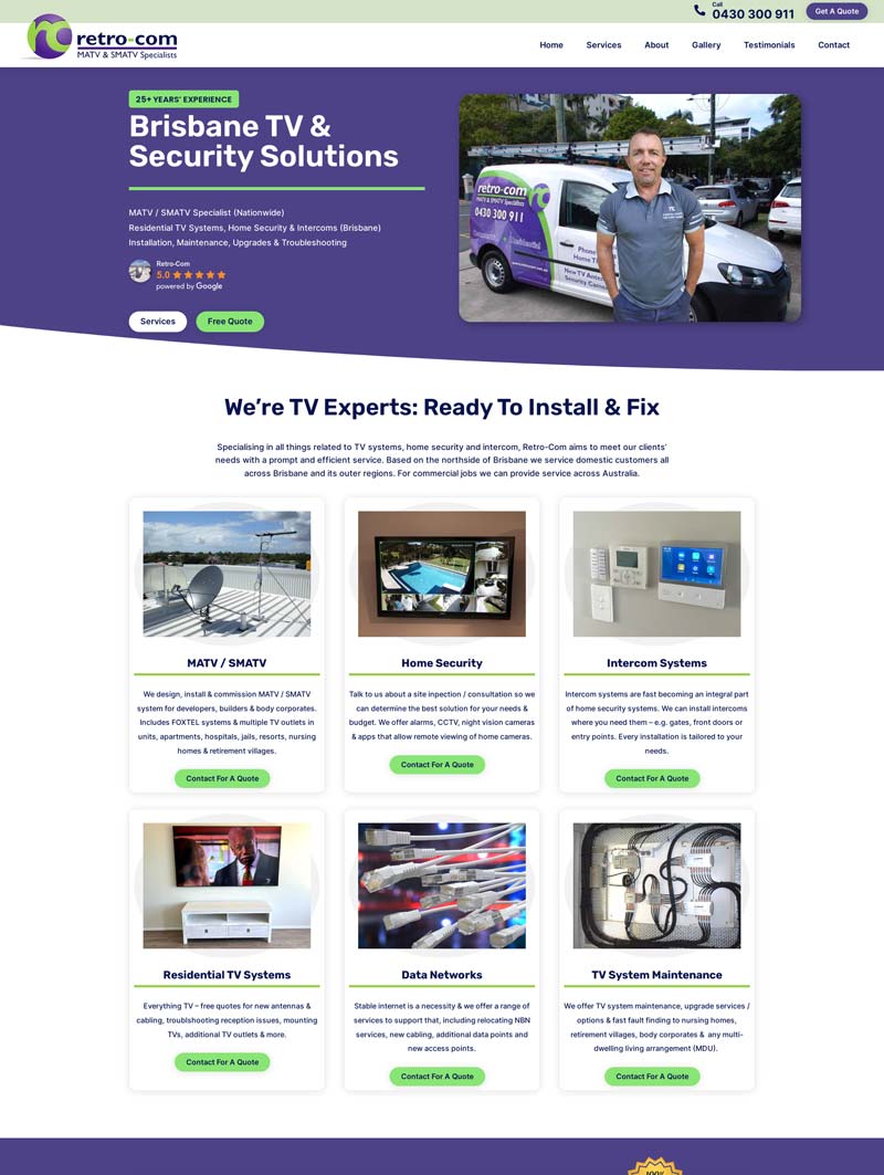 one page websote cheap professional brisbane